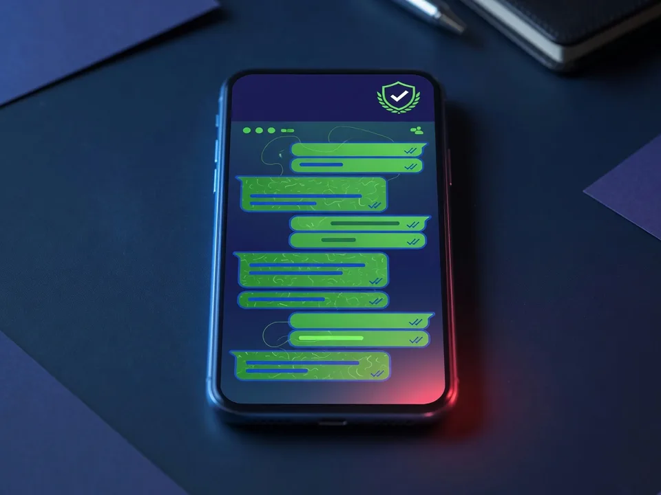 Onaylı işletme rozetli telefonda teslim edilmiş kampanya mesajları