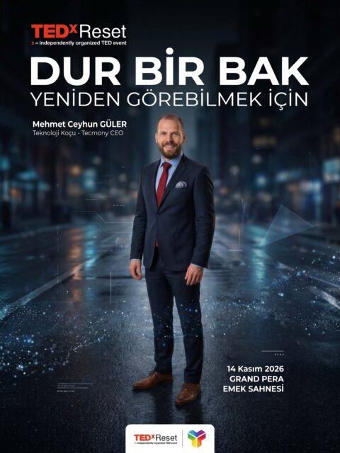 Her zaman daha hızlı olmak değil, bazen durup yeniden bakmak gerekir.
Tecmony CEO’muz ve Teknoloji Koçu Mehmet Ceyhun Güler, TEDxReset sahnesinde “Dur Bir Bak: Yeniden Görebilmek İçin” başlıklı konuşmasıyla dinleyicilerle buluşuyor.
Teknolojinin hızla dönüştürdüğü dünyada; neyi değiştirdiğimizi, neyi korumamız gerektiğini ve geleceği nasıl şekillendirmek istediğimizi yeniden düşünmek için…
📍 14 Kasım 2026 | Grand Pera Emek Sahnesi
#Tecmony #TEDxReset #DurBirBak #MehmetCeyhunGüler